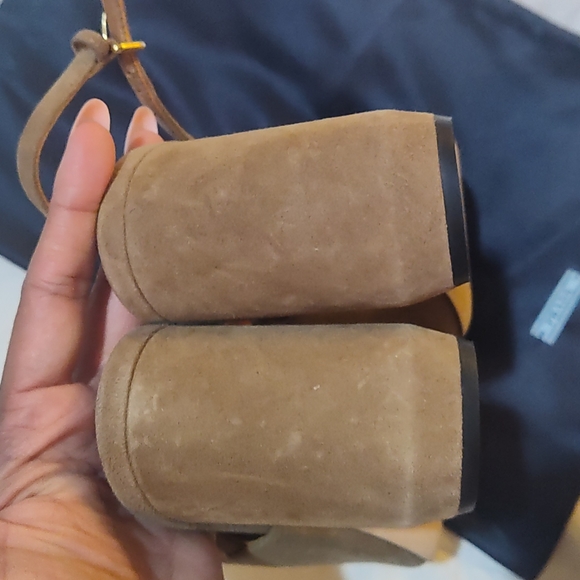 Prada Shield Suede Calzature Donna Camoscio Sling heels sz. 37/ 6.5 - Picture 10 of 16